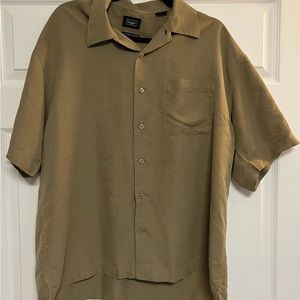 Haggar Large Button Up Button Down Olive Green